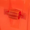 A close-up view of an orange plastic roller mechanism attached to an orange surface. Produktbild-Vorschau