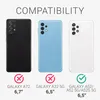 Three smartphones are displayed side-by-side with compatibility information below them. Produktbild-Vorschau