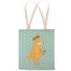 Mr. & Mrs. Panda Tote Bag Fuchs Blumen - Türkis Pastell - Produktbild-Vorschau 3