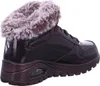 A single burgundy winter boot with faux fur trim is shown from the side against a white background. Voir les images du produit