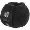 A ball of black yarn with a label. Produktbild-Vorschau