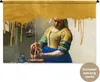 MuchoWow® Wandteppich Wandbehang Milchmädchen - Gold - Produktbild-Vorschau 1
