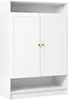 A white shoe cabinet with two doors and an open shelf below. Produktbild-Vorschau