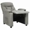 vidaXL Poltrona relax in tessuto grigio chiaro Anteprima dell’immagine prodotto 3