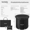 Product information graphic with dimensions, technical data, and included items for an ice bath tub. Náhled obrázku produktu