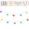 Product information icons and a string of colorful lights. Produktbild-Vorschau