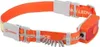A close-up studio shot of an orange and gray LED headlamp. Náhľad obrázku produktu