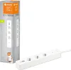 The image shows the packaging of a smart power strip and the product itself, placed on a white background. Produktbild-Vorschau