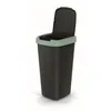 A black trash can with a green rim and an open lid, shown against a white background. Anteprima dell’immagine prodotto
