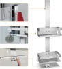 Collage of product images demonstrating features and use of a shower caddy. Anteprima dell’immagine prodotto
