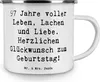 Mr. & Mrs. Panda Emaille Tasse Spruch 97. Geburtstag - Weiß Produktbild-Vorschau 3