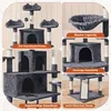 A collage of images showcasing different features of a multi-level cat tree. Podgląd zdjęcia produktu