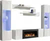 A modern white living room wall unit with a bioethanol fireplace. Náhľad obrázku produktu