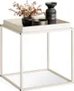 A white side table with decorative items on top. Produktbild-Vorschau