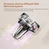 A close-up marketing image of a handheld mite vacuum cleaner, with text overlay describing its features. Náhľad obrázku produktu