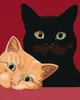 Zuty - Malen nach Zahlen - ZWEI KATZEN UND ROTER Produktbild-Vorschau 1
