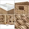 Songmics Wäschekorb Rattan 90L faltbar Natural Produktbild-Vorschau 5