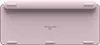 The underside of a pink Logitech MX Keys Mini keyboard. Anteprima dell’immagine prodotto