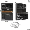 Diagrams and measurements of a black kitchen cabinet. Anteprima dell’immagine prodotto