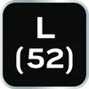 A black square with rounded corners, displaying the letter 'L' in large white font above the number '52' enclosed in parentheses, also in white. Produktbild-Vorschau