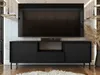 A modern living room featuring a black media console with a TV mounted above it. Náhled obrázku produktu