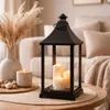 XXL Laterne Windlicht Stalllaterne Gartenlaterne + 3 LED Kerzen Timer H59xB24cm Produktbild-Vorschau