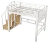 Platzsparendes Hochbett 140x200cm Metall Weiß mit Produktbild-Vorschau 12