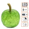 Mini mela in vetro crackle da 7 cm con 5 LED a batteria e Anteprima dell’immagine prodotto 3