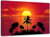 Leinwandbild sonnenuntergang und palmen 100x70 cm Feeby Produktbild-Vorschau 1