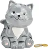 Spardose Katze Keramik 12x16x10cm grau Produktbild-Vorschau 1