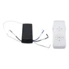 A black ceiling fan remote control receiver and a white remote control are displayed against a white background. Podgląd zdjęcia produktu