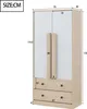 Armoire à 2 portes et 2 tiroirs 70 x 170 x 40 cm Armoire à Voir les images du produit 4