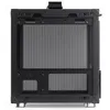 The back of a black computer case with mesh ventilation panels. Podgląd zdjęcia produktu
