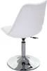 A white swivel chair with a chrome base is shown from the back. Anteprima dell’immagine prodotto