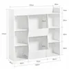 A diagram of a white shelving unit with dimensions indicated. Náhľad obrázku produktu