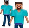 Two views of a child wearing a Minecraft Steve costume. Produktbild-Vorschau