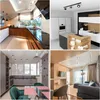 A collage of four different kitchen and living room interior designs. Produktbild-Vorschau