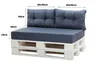 Cuscino per pallet 120x60x40cm, cuscino da giardino blu Anteprima dell’immagine prodotto 2