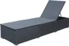 A black rattan chaise lounge with an adjustable backrest, shown on a white background. Náhľad obrázku produktu