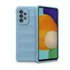 A light blue phone case is shown on a white background, with the phone inside it visible. Produktbild-Vorschau
