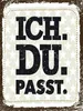 vianmo Holzschild 40x30 cm Ich Du Passt weiß braun Produktbild-Vorschau 1