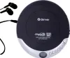 A black Denver MP3 CD player with silver accents and black earbuds. Podgląd zdjęcia produktu