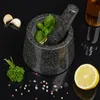 Relaxdays Mörser mit Stößel, Granit, poliert, langlebig, Produktbild-Vorschau 3