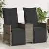 vidaXL Canapé de jardin 2 places réglable avec table Gris Voir les images du produit 2