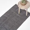 HOMESCAPES Grauer Chenille-Teppich mit naturfarbenem Rand Produktbild-Vorschau 1