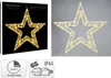 A collage showing a product box with a lit star decoration and a separate image of the star decoration itself, along with icons indicating features. Podgląd zdjęcia produktu