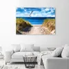 Leinwandbild weg zum strand und eine möwe 90x60 cm Feeby Produktbild-Vorschau 2