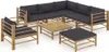 vidaXL 8-tlg. Garten-Lounge-Set mit Dunkelgrauen Kissen Produktbild-Vorschau 8