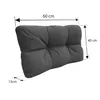A dark gray cushion with dimensions indicated by measurement lines and text. Anteprima dell’immagine prodotto