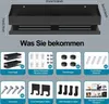 A collage of images showing the contents of a product package, including shelves, adhesive pads, caps, screws, hooks, and a manual. Anteprima dell’immagine prodotto